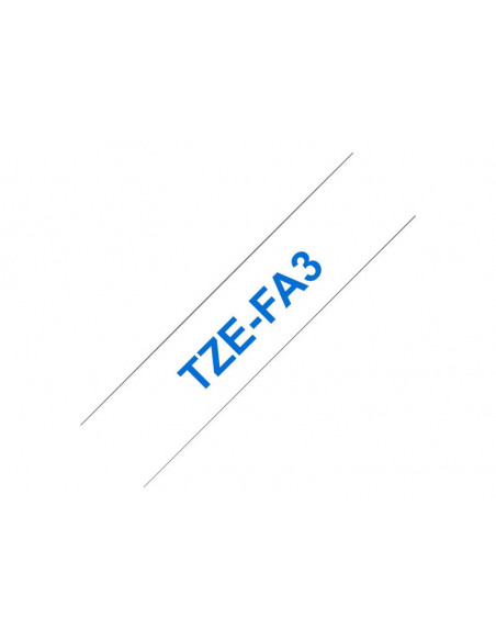 CINTA BROTHER TZEFA3 12MMX3M WHITE/BLUE