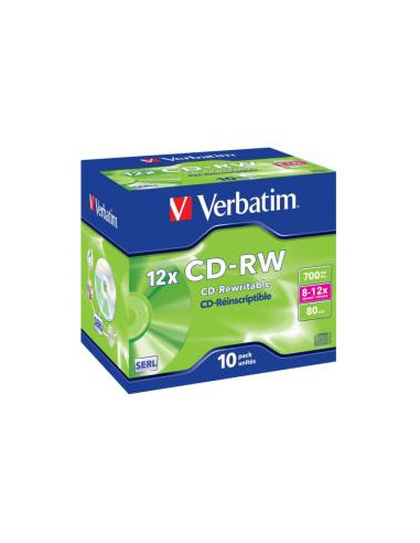 CD-RW VERBATIM 700MB 12X CAJA 10U