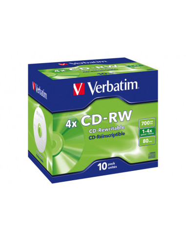 CD-RW VERBATIM 700MB 12X CAJA 10U