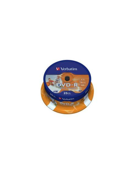 DVD-R VERBATIM 4.7GB 16X PRINTABLE LATA 25U