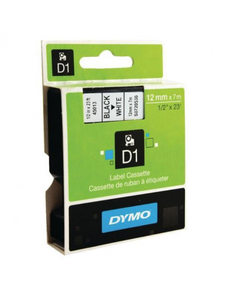 ROLLO ETIQUETAS DYMO D1 12MMX7M WHITE