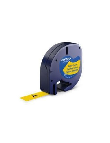 ROLLO DYMO LETRATAG 12MMX4M YELLOW/BLACK