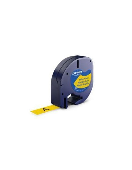 ROLLO DYMO LETRATAG 12MMX4M YELLOW/BLACK