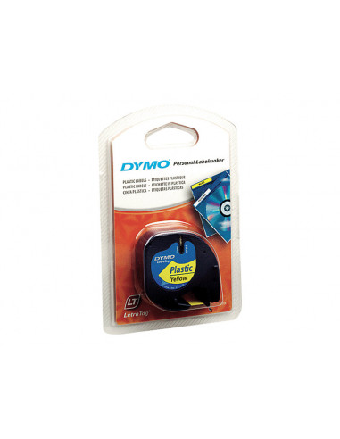 ROLLO DYMO LETRATAG 12MMX4M YELLOW/BLACK