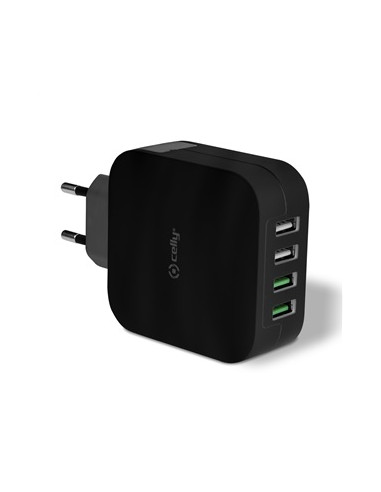 CARGADOR USB CELLY 4 PUERTOS 4.8A...