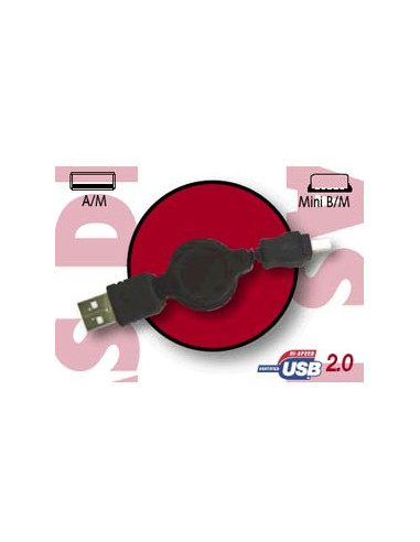 CABLE KABLEX USB 2.0 A MACHO / MINI USB B MACHO 5P 0.80M RETRACTIL