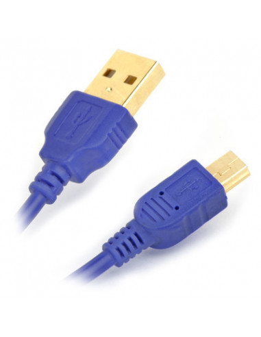 CABLE KABLEX USB 2.0 A MACHO / MINI USB B MACHO 1.2M BLUE