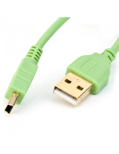 CABLE KABLEX USB 2.0 A MACHO / MINI USB B MACHO 1.2M GREEN