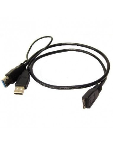 CABLE KABLEX MICRO USB B MACHO / 2X USB 3.0 MACHO 0.6M