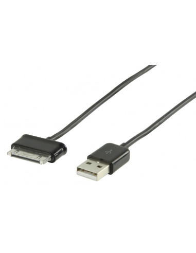 CABLE KABLEX USB 2.0 A MACHO / SAMSUNG 30 PIN MACHO 1M BLACK