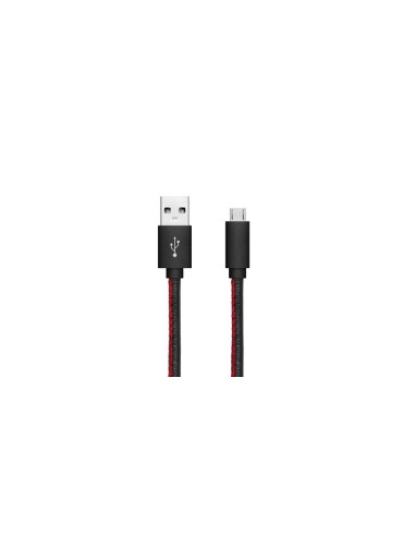 CABLE KABLEX USB 2.0 A MACHO / MICRO USB B MACHO 1M LEATHER BLACK