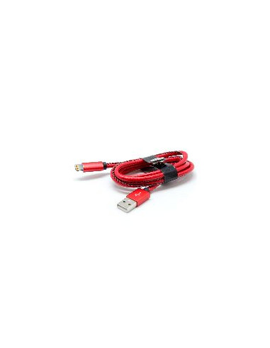 CABLE KABLEX USB 2.0 A MACHO / APPLE LIGHTNING MACHO 1M LEATHER RED