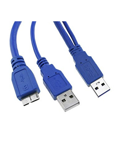 CABLE KABLEX USB 3.0 MICRO USB B MACHO / 2X USB MACHO 1.30M