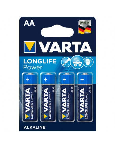 PILA ALCALINA VARTA LONGLIFE POWER TIPO AA LR6 PACK 4
