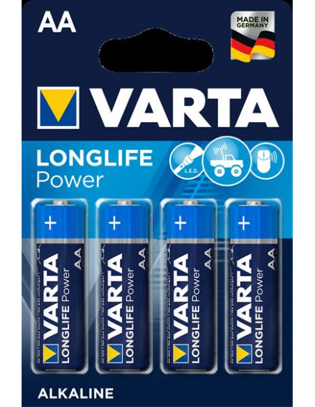PILA ALCALINA VARTA LONGLIFE POWER TIPO AA LR6 PACK 4