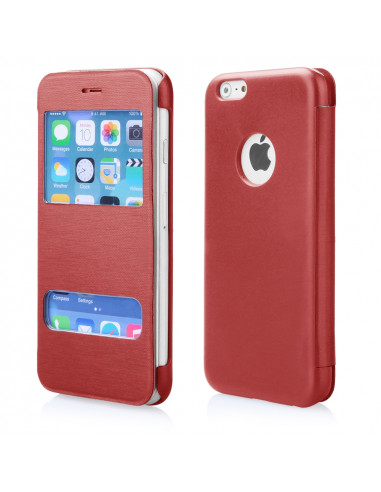 FUNDA MOVIL HT FLIP CASE WINDOW RED IPHONE 6