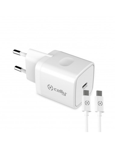 CARGADOR USB-C CELLY 20W WHITE +...