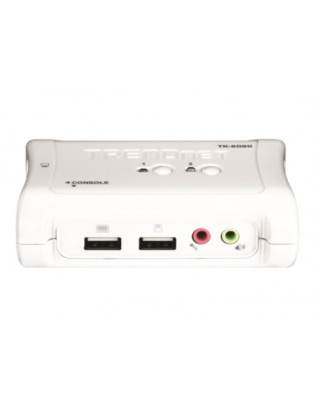 CONMUTADOR KVM TRENDNET 2X1 MON, TEC, RA USB + AUDIO