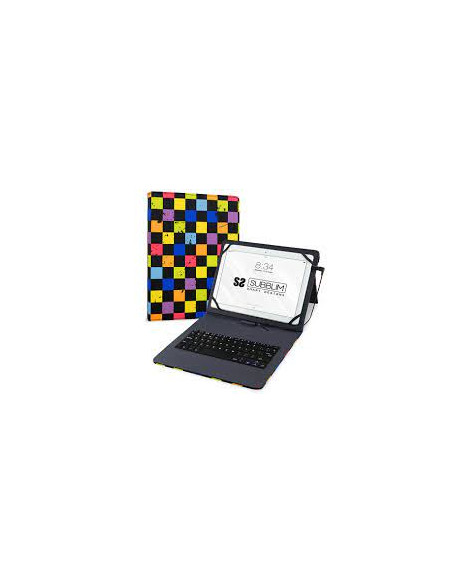 FUNDA TABLET SUBBLIM KEYTAB 10.1 + TECLADO USB SQUARES