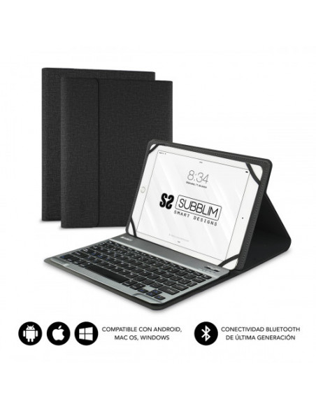 FUNDA TABLET SUBBLIM KEYTAB PRO 10.1 + TECLADO BLUETOOTH BLACK