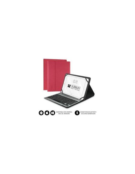 FUNDA TABLET SUBBLIM KEYTAB PRO 10.1 + TECLADO BLUETOOTH RED