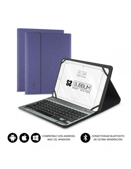 FUNDA TABLET SUBBLIM KEYTAB PRO 10.1 + TECLADO BLUETOOTH PURPLE