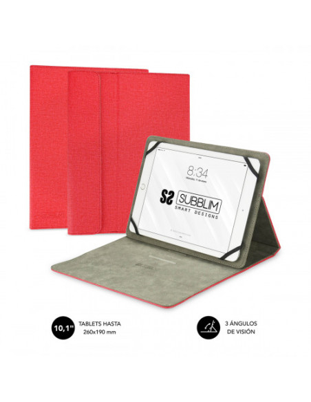 FUNDA TABLET SUBBLIM CLEVER STAND CASE 10.1 RED