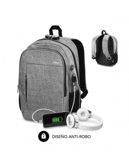 MOCHILA PORTATIL SUBBLIM URBAN LOCK BACKPACK 16 GREY