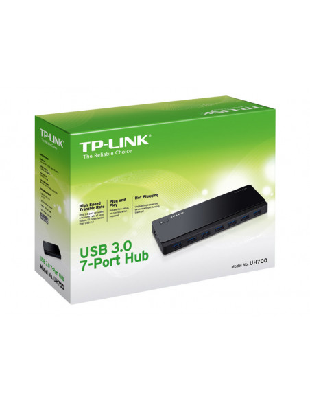 HUB TP-LINK USB 7 PUERTOS 3.0 ALIMENTADO BLACK