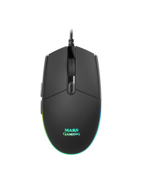 MOUSE MARS GAMING MMG OPTICO 3200DPI 6 BOTONES ILUMINACION RGB FLOW BLACK