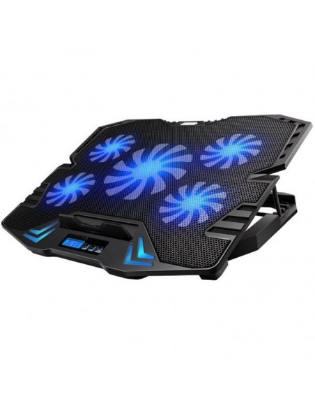 BASE REFRIGERADORA EWENT 17 5 VENTILADORES + 2P USB BLACK
