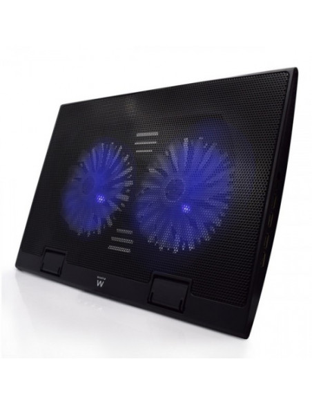 BASE REFRIGERADORA EWENT 17 2 VENTILADORES + 4P USB BLACK