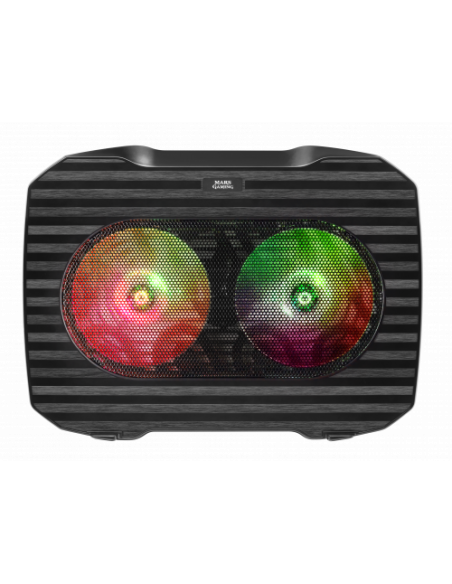 BASE REFRIGERADORA MARS GAMING 15.6 2 VENTILADORES LED RGB FLOW BLACK