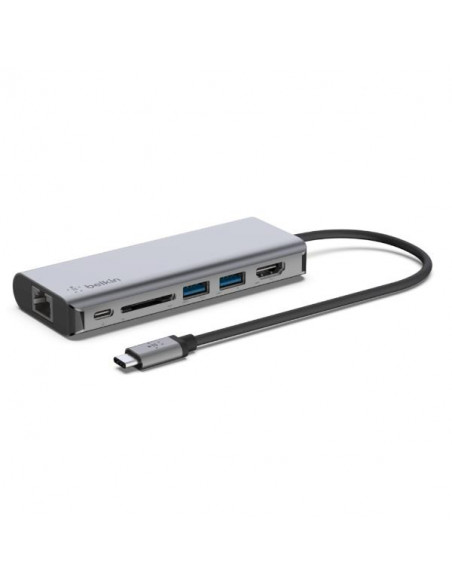 PUERTO REPLICADOR USB-C BELKIN HDMI + RJ45 + 2X USB 3.0 + USB-C PD 100W + SD