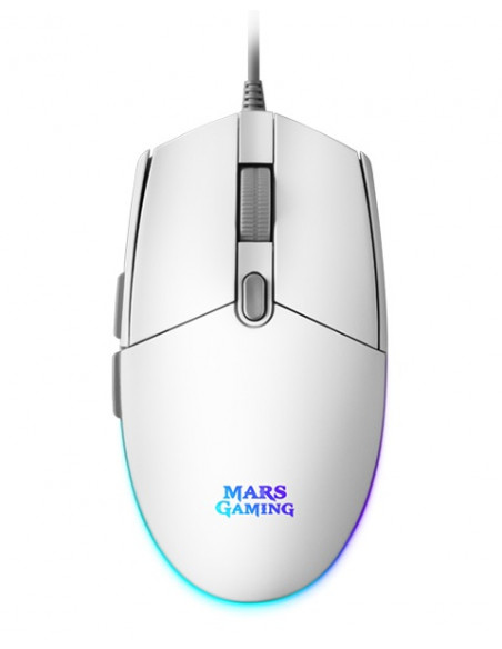 MOUSE MARS GAMING MMG OPTICO 3200DPI 6 BOTONES ILUMINACION RGB FLOW WHITE