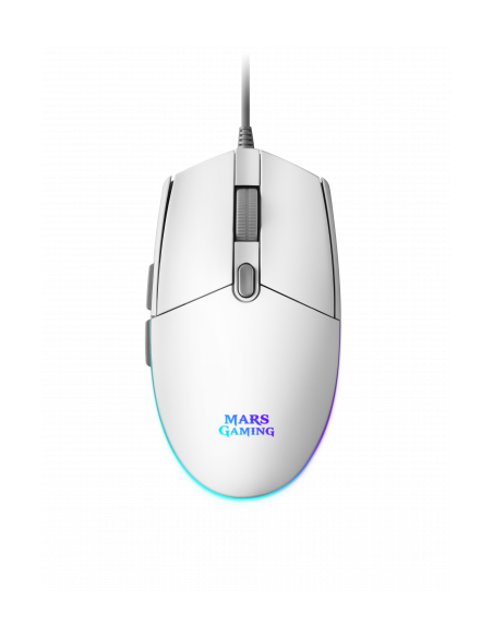 MOUSE MARS GAMING MMG OPTICO 3200DPI 6 BOTONES ILUMINACION RGB FLOW WHITE