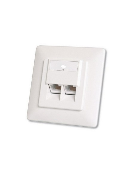 CAJA PARED DIGITUS 80X80 2P RJ45 HEMBRA WHITE