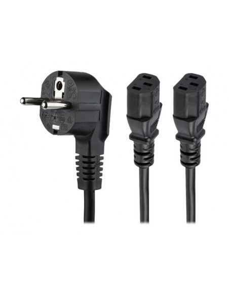 CABLE STARTECH ALIMENTACION CPU C13 / 2X MONITOR C14 2M