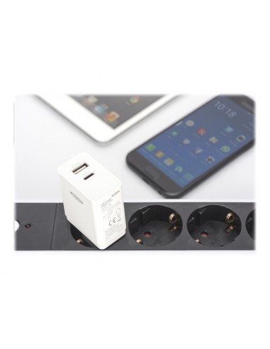 CARGADOR USB DIGITUS USB-C 3A + USB...