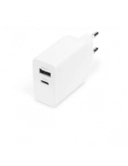 CARGADOR USB DIGITUS USB-C 3A + USB 2.4A 20W WHITE PARA CASA