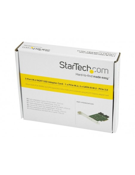 CONTROLADORA PCIE STARTECH 2P M.2 SATA + 1P M.2 NVME