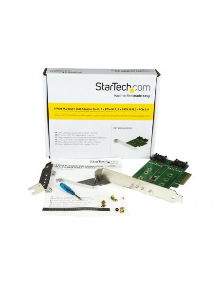 CONTROLADORA PCIE STARTECH 2P M.2 SATA + 1P M.2 NVME