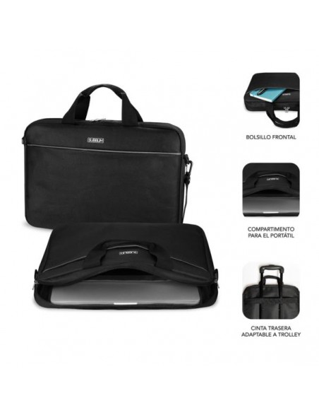 MALETIN PORTATIL SUBBLIM 15.6 SELECT PACK BLACK + MOUSE FLAT USB BLACK