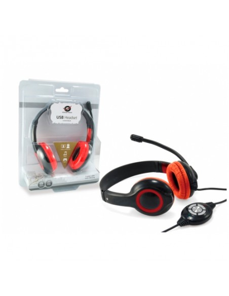 AURICULAR + MIC CONCEPTRONIC CHAT STAR USB BLACK/RED