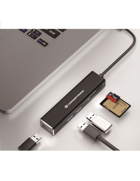 PUERTO REPLICADOR USB-C CONCEPTRONIC 3XUSB 3.0 + SD + MICRO SD