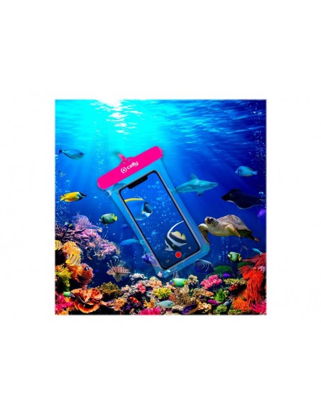 FUNDA MOVIL CELLY SPLASHBAG 21 WATERPROOF HASTA 6.5 PINK