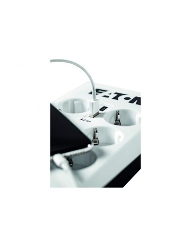 REGLETA PROTECTORA EATON 6 TOMAS + 2 USB