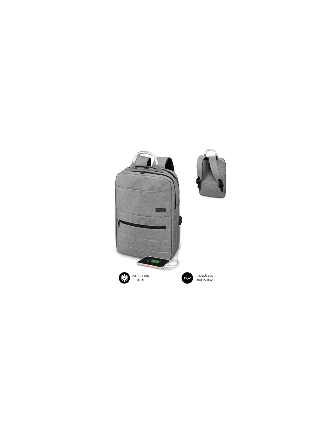 MOCHILA PORTATIL SUBBLIM ELITE AIR PADDING BACKPACK 15.6 GREY