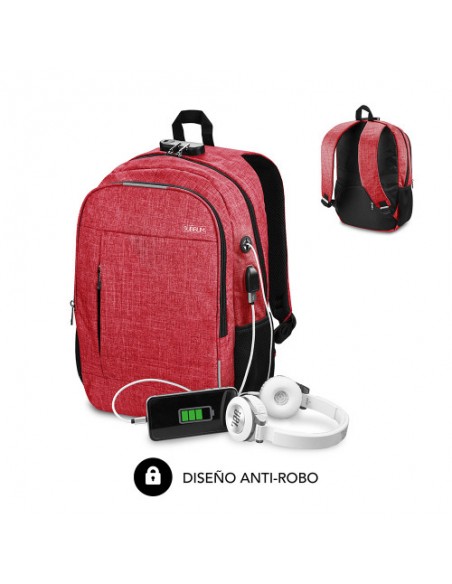 MOCHILA PORTATIL SUBBLIM URBAN LOCK BACKPACK 16 RED
