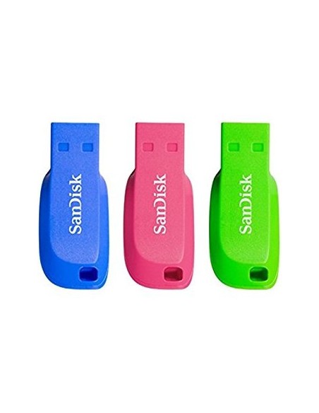 MEMORIA USB 16GB SANDISK CRUZER BLADE BLACK / RED PACK 3U